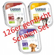 21er-Set Multi-Pack für Hunde verschiedene Sorten Bio Pate 6x150g (in weihnachtlicher Verpackung) Hund Nassfutter Yarrah